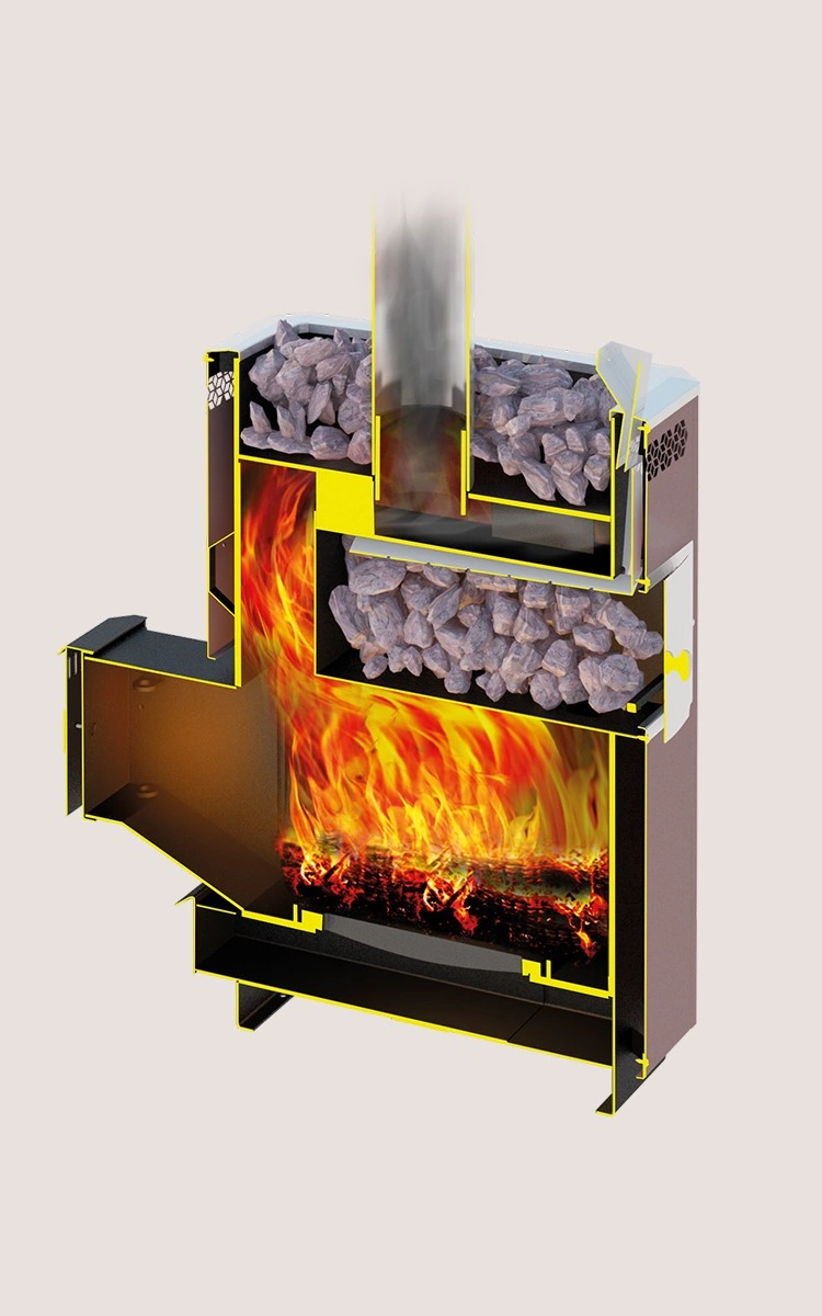 Печь для бани с комбинированной каменкой  Кузбасс-14 ТК (2018) - Теплодар